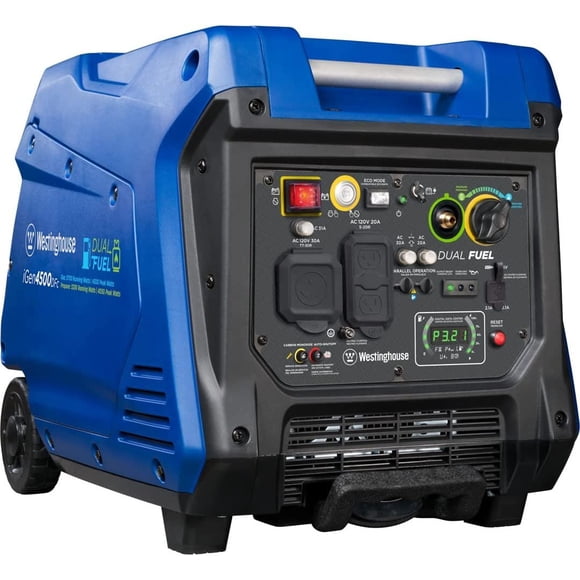 Westinghouse 4500 Watt Super Quiet Dual Fuel Portable Inverter Generator, Remote Electric Start, Gas & Propane Powered, RV Ready, CO Sensor, Parallel Capable