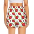 thumbnail image 4 of Xecao's Rose Flowers for a double-layer running short for women, perfect for gym, tennis, and more, featuring a convenient pocket., 4 of 9