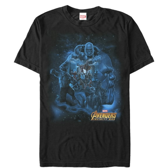Men's Marvel Avengers: Infinity War Thanos Starry Sky  Graphic Tee Black 4X Large