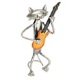 thumbnail image 3 of Estatua de gato de pie, un gato que toca la guitarra Estatua de gato Un gato que toca la guitarra Escultura de metal Materiales ecológicos, 3 of 12