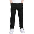 thumbnail image 2 of Gvdentm Boys Uniform Pants Boys' Stretch Pull on Pants Kids School Uniform Youth Twill Pants(Black,11-12 Years), 2 of 6