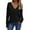 Black, variant on ManxiVoo Modern V Neck Button Down Shirt Long Sleeve Loose Fit Casual Top for Women Soft Everyday Comfortable Tunic Style Blouse L Size Black