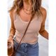 thumbnail image 4 of Camisetas sin mangas para mujer, cuello redondo, color puro, suave, transpirable, moda, sin mangas, camisola para fiesta de verano, 4 of 6