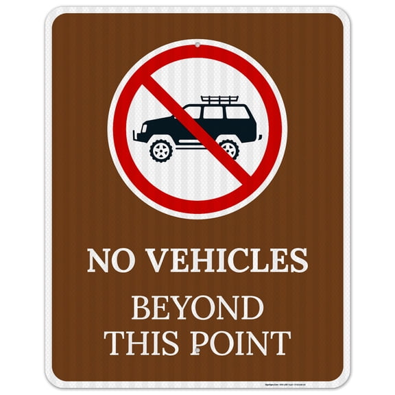 No Vehicles Beyond This Point With Symbol Sign,