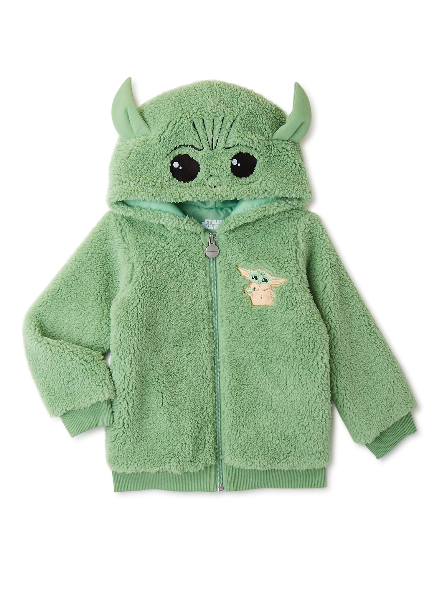 Baby Yoda Toddler Cosplay Faux Sherpa Hoodie, Sizes 12M5T