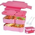 thumbnail image 1 of shiyou-Bento Lunch Box, Double Layer Separable Lunch Containers Adults, Microwave & Dishwasher Safe Tiffin Box for Students, Office Workers, Picnics (Rose Pink), 1 of 4
