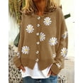thumbnail image 2 of REDHOTYPE New Ladies Printed Sweater Small Autumn Chrysanthemum Embroidered Knit Long Sleeve Button Cardigan Jacket, 2 of 6