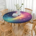 thumbnail image 3 of Colorful Tie Dye Nebula Pattern Round Fitted Tablecloth with Elastic Edge,Dining Table Cover Waterproof,Outdoor Round Tablecloth for Camping,Dining,Indoor and Outdoor, 3 of 7
