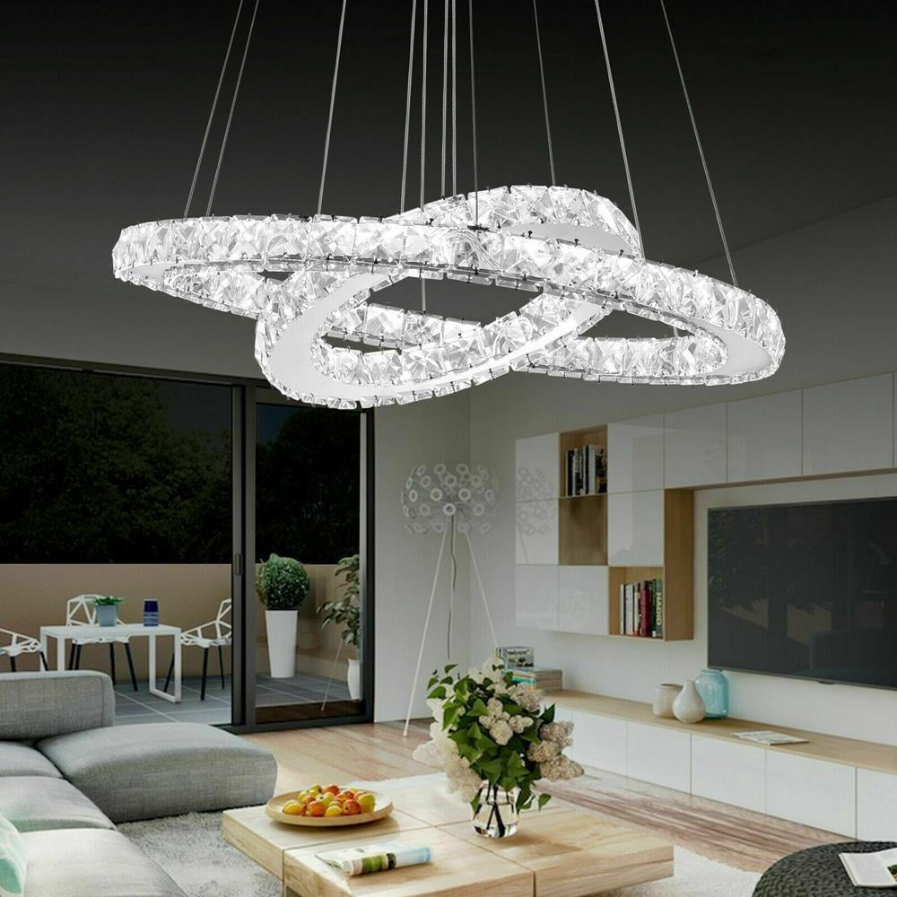 1 2 3 Ring Square Dimmable LED Chandelier Light Ceiling Fixture Lamp Easter Gift 