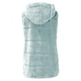 thumbnail image 4 of Quinlirra Puffer Vest Women with Hood Women's Faux-FurGilet Sleeveless Waistcoat Body Solid Color Hooded Jacket Coat Outwear Tops, 4 of 5