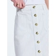 thumbnail image 4 of Free Assembly Women's Button Front Striped Cotton Mini Skirt, Sizes 0-20, 4 of 5