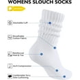 thumbnail image 2 of Womens Scrunch Crew Socks Retro Soft Cotton Cozy Slouchy Socks for Sneakers Boot 3 Pairs, 2 of 6