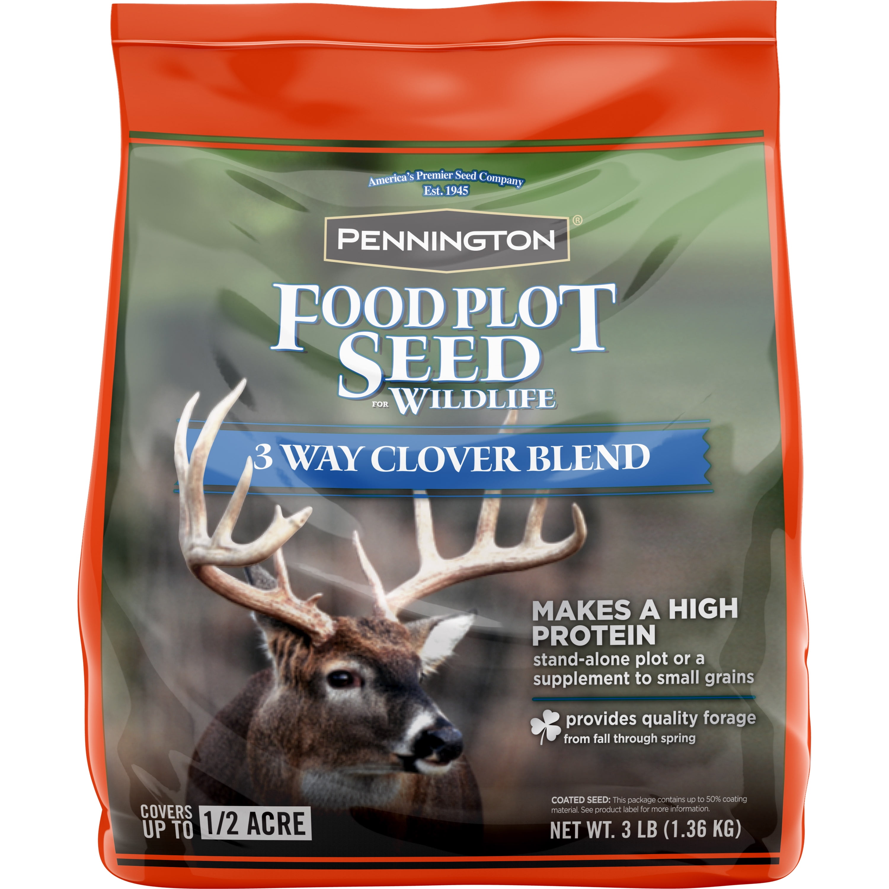Deer Attracting Full Season Forage Variety Seed w/ Oats 10lb Clover & More 