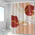 thumbnail image 2 of Abstract Boho Shower Curtain 72Wx84H Mid Century Pink Gold Geometric Pattern Shower Curtains Modern Minimalist Aesthetic Art Fabric Waterproof for Bathroom Decor 12 Plastic Plastic hookss, 2 of 6