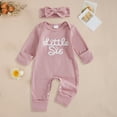 thumbnail image 2 of Zshosam Infant Girl Rompers Newborn Baby Boys Girls Rompers Crew Neck Long Sleeve Toddler Romper Cute Print Romper Jumpsuits Unisex Infant Clothes Size 0 3 Months,(Pink 0-3 Months), 2 of 4