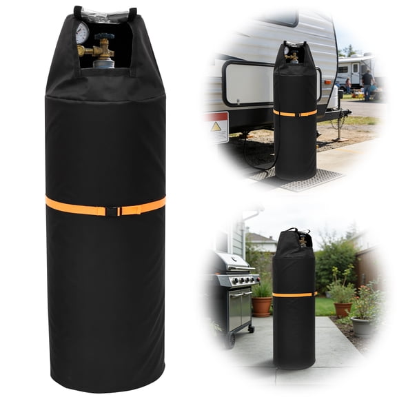 Austok 100 lb Propane Tank Cover Heavy Duty Waterproof Thick Cover Can Be Opened Top Easy to Use Dustproof Waterproof and Frost Resistant for 100 lb Propane Tank, Black
