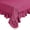 Maroon, variant on 70" Round Rustic Linen Tablecloth with Ruffled Edge, Decorator Dining and Banquet Cloth, Natural Color