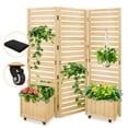 thumbnail image 7 of EAGLE PEAK Tri Fold Outdoor Cedar Privacy Screen with 2 Raised Garden Beds, 3 Hinged Panels for Patio, Deck, Backyard, Freestanding Privacy Panel with Planter Boxes,61.3''L x 19.7''W x 66.5''H,Natural, 7 of 7