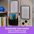 thumbnail image 2 of LockerMate 7-Piece Locker Organizer Kit, Includes Locker Shelf, Mirror, Whiteboard, Storage Cup & Dry Erase Marker - Black, 2 of 7