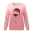 thumbnail image 4 of VJATTWR Mes Articles Chandail de Noël Femmes Dames Hiver Décontracté et Confortable Vacances Verre Rouge à la Mode Flocon de Neige Imprimé de Noël Col Rond Manches Longues Chandail à Capuche Haut Livraison Rapide, 4 of 4