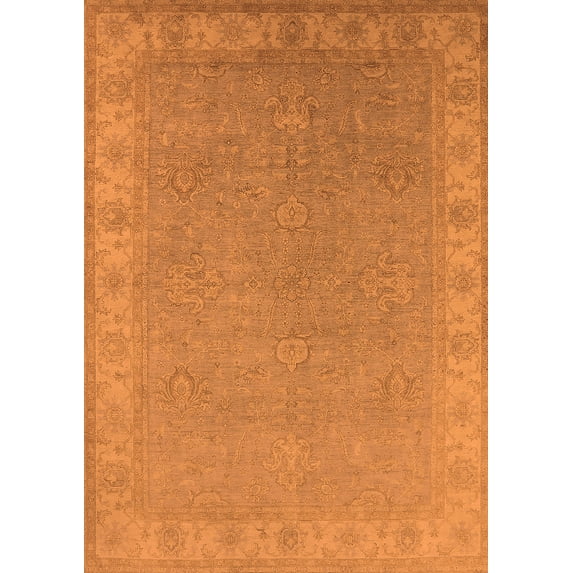 Ahgly Company Indoor Rectangle Oriental Orange Industrial Area Rugs, 5' x 8'