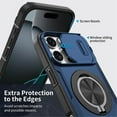 thumbnail image 5 of Case for iPhone 15 Pro with Rotating Metal Stand, MagSafe Magnetic Wireless Charging,Sliding camera casing,Shockproof Dropproof Tough Rugged Protective Case Cover,Blue,For iPhone 15 Pro, 5 of 7