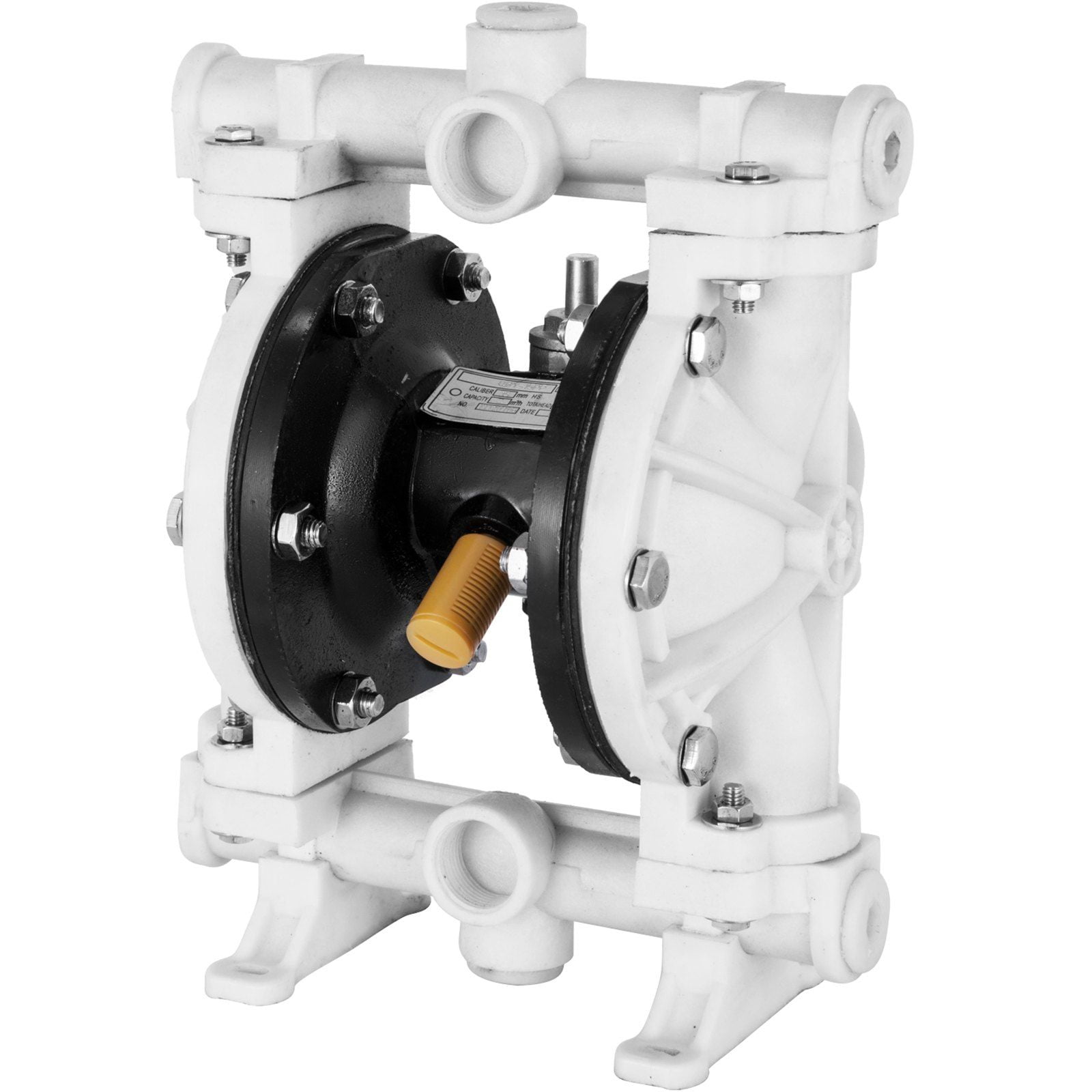 PTFE Diaphragm Pneumatic Pump, 1/2 Inch Inlet & Outlet, Polypropylene Body, 2.5 GPM Flow, 80 PSI, for Diesel, Oil & Low Viscosity Fluid Transfer