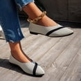 thumbnail image 6 of Bkhluea Women Knit Striped Pointed Toe Ballet Flats Slip On Comfortable Footwear For Office Work Daily Casual Outdoor Activities, 6 of 7