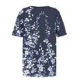 thumbnail image 3 of Uootdi Womens Tops Short Sleeve Crewneck Polka Dot Floral Print Tees Button Decor Soft Comfy Summer Shirts Gift, 3 of 5