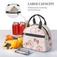 thumbnail image 7 of DouZhe Lunch Bags for Women and Men, Pink Cartoon Pig Prints Reusable Portable Insulated Cooler Waterproof Lunch Tote Bag for Travel Work School Picnic, 7 of 7