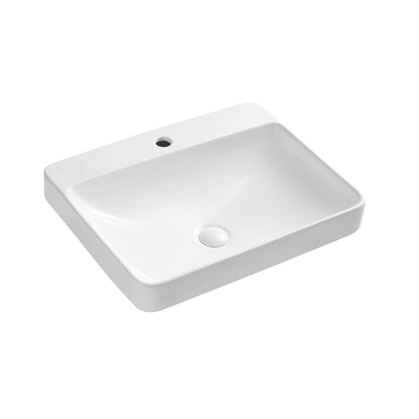 Suzicca Ceramic Rectangular Vessel Sink, Rectangular Vanity Sinks