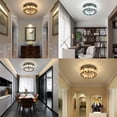thumbnail image 5 of 9.8" Modern Crystal Chandelier Ceiling Light Flush Mount with Remote Control, 5 of 24