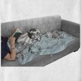 thumbnail image 6 of Grunge Soft Flannel Fleece Blanket, Skull and Flowers Day of the Dead Mexican Traditional Celebration Symbolic Art, Cozy Plush for Indoor and Outdoor Use, 60" x 80", Turquoise White, by Ambesonne, 6 of 6