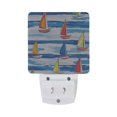 thumbnail image 5 of Yayeee LED Plug in Night Light for The Home with Auto Dusk to Dawn Light Sensors, 2 Pack, Orange Sailboats, 5 of 6