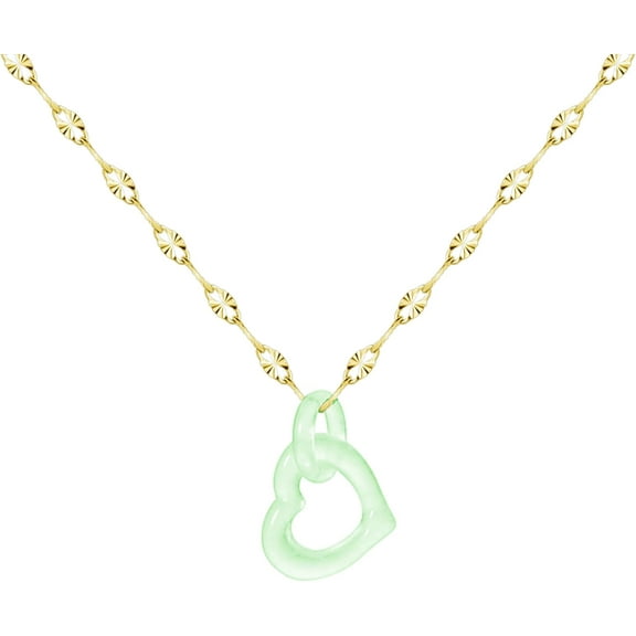 Jade Pendant Necklace Jewelry for Women Heart Pendant Necklace Simple Necklaces for Women Valentine's Day Gifts suitable for Wife, Girlfriend, Mom or Lover[p568]