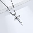 thumbnail image 5 of Flydeer Cross Necklace for Men Titanium Steel Minimalist Cross Pendant Necklace for Men, 5 of 8