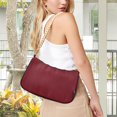thumbnail image 6 of Ryvnso Dark Red Womens Chain Shoulder Bag Tote Handbags Clutch Hobo Purse with Zipper for Travel, 6 of 7