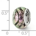 thumbnail image 2 of Beautiful Sterling Silver Reflections Pink Dichroic Glass Bead, 2 of 2