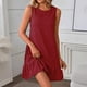 thumbnail image 1 of TaTaai Women's Lightweight Slip Mini Dress Solid Color Round Neck Sleeveless Casual Polyester Summer Dress Gift, 1 of 7
