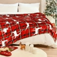 thumbnail image 6 of Exclusivo Mezcla Fleece Twin Blanket for Bed, Ultra Plush Christmas Holiday Printed Velvet Blankets,Lightweight and Cozy-60"x80"(Red Checkered), 6 of 6