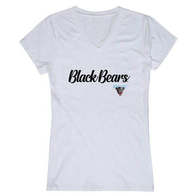 W Republic 555-334-WHT-04 T-Shirt Script University of Maine pour Femmes, Blanc - Extra Large