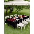thumbnail image 4 of Outdoor Tablecloth with Umbrella Hole for Patio/Picnic/Party/Camping, Buffalo Plaid Paw Waterproof Table Cloth Rectangle Table Cover Washable, Cute Cats Pets Pawprints Black (60"x 120"), 4 of 8