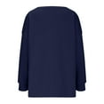 thumbnail image 4 of TKLPEHG Sweatshirts for Women Trendy Crew Neck Sweatshirt with Pocket Lightweight Loose Casual Long Sleeve Classic Solid Color Fashion Pullover (Navy,L), 4 of 5