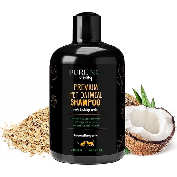 Dry Skin & Anti Itch Shampoo for Dogs | Oatmeal Dog Shampoo | Natural Dog Shampoo Itchy Skin Relief | Hypoallergenic Dog Shampoo for Pets | Anti Dandruff Treatment for Dogs, Suitable for All Pets