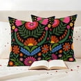 thumbnail image 3 of Bohemian Outdoor Waterproof Pillow Covers, Red Green Tribal Mexican Abstract Flower Decorative Square Throw Pillowcase Sofa Cushion Sham for Patio/Couch/Chair, 24"x24" 2 Pack, 3 of 8