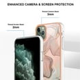 thumbnail image 4 of ELEHOLD for iPhone 11 Pro Max 6.5 inch Marble Case, Clear Electroplated Frame Soft TPU Anti-Scratch Wear-Resistant Wireless Charging Slim Fit Transparent Case for iPhone 11 Pro Max, Rosegold, 4 of 5