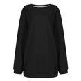 thumbnail image 6 of Women's Solid Thickened Oversize Long Sweater Dress Disappearing Lower Body, Cozy Fall Winter Sweatshirt Dress with Soft Fabric for Fashionable and Comfortable Wear,Black,L, 6 of 8