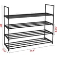thumbnail image 3 of Stanz (TM) 4-Tier Shoe Rack, Shoe Tower Shelf Entryway Cabinet Storage Organizer, Black, 3 of 4