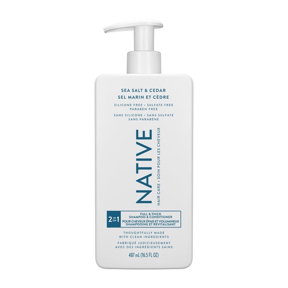Native Full & Thick Sea Salt & Cedar 2-in-1 Shampoo, Sulfate & Paraben Free