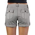 thumbnail image 2 of Pantalones cortos de senderismo para mujer Cintura media Bolsillo con solapa Roll Tab Dobladillo Casual Verano 2023 TrendyGrayX-Large, 2 of 5